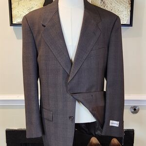 CLAIBORNE  Brown Jacket 100% Wool Thow Buttons Blazer Sport Coat - 43R NWT